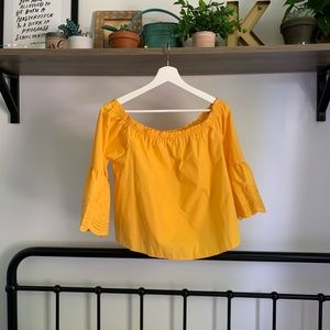 Yellow off-the-shoulder Top